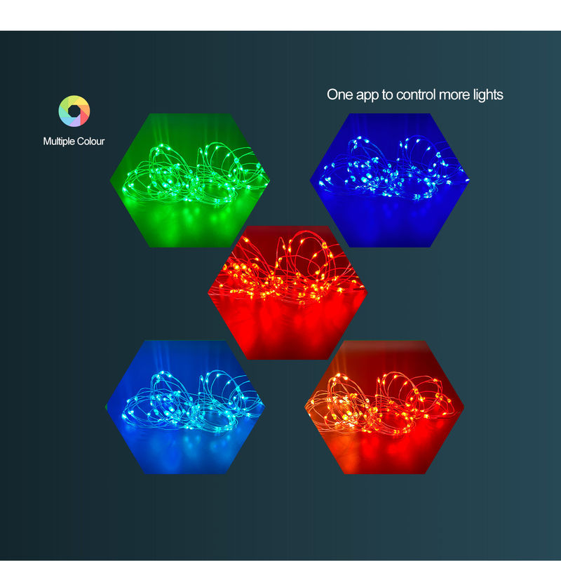 Su geçirmez Sync Akıllı Güneş Dekoratif Işıklar RGB WIFI APP Kontrol LED Bakır Tel