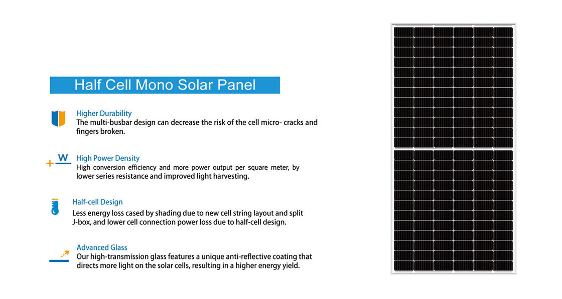 Mono 9BB 72 Güneş Paneli Enerji Sistemi Yarım Hücreler Tier 1 430W 440W 445W