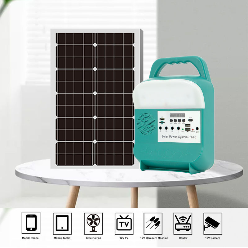 Radyo Güneş Enerjisi Işığı ile Güç Kaynağı 12V Taşınabilir Güneş Ev Jeneratörü
