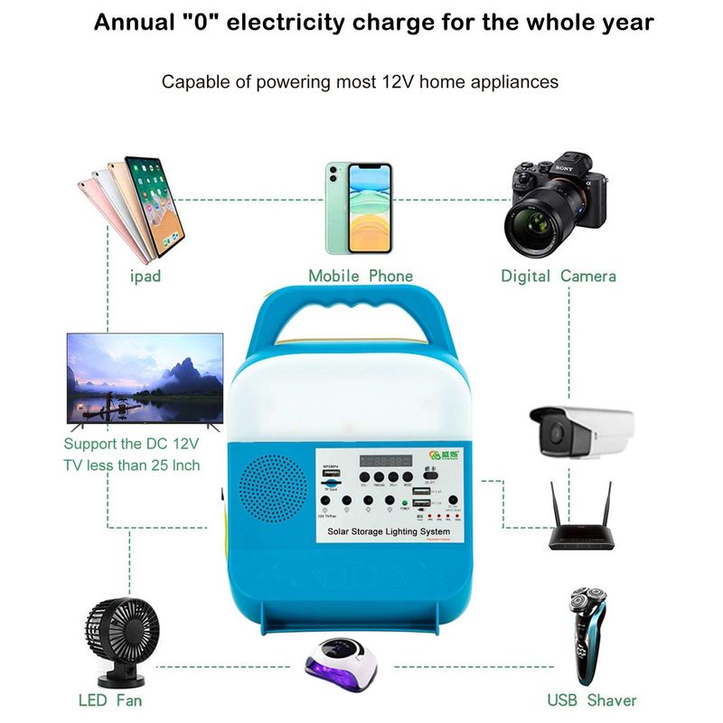 Panel Enerji Komple 12V Jeneratör için Taşınabilir Offgrid Güneş Ev Aydınlatma Gücü