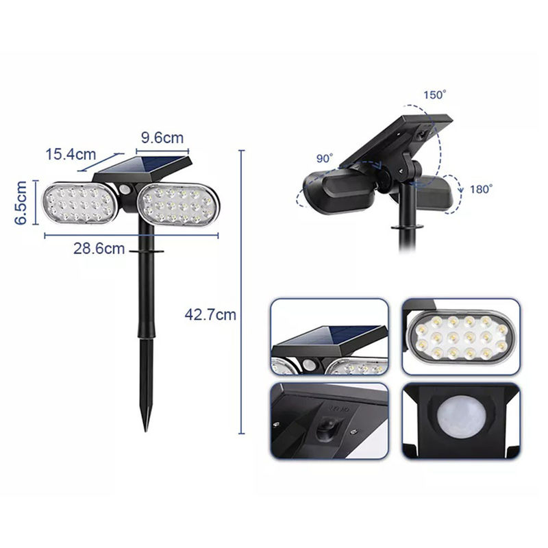IP65 Su Geçirmez Güneş Enerjisi Bahçe Işıkları Çubuk Çim Kazık Açık Yolu Yard LED