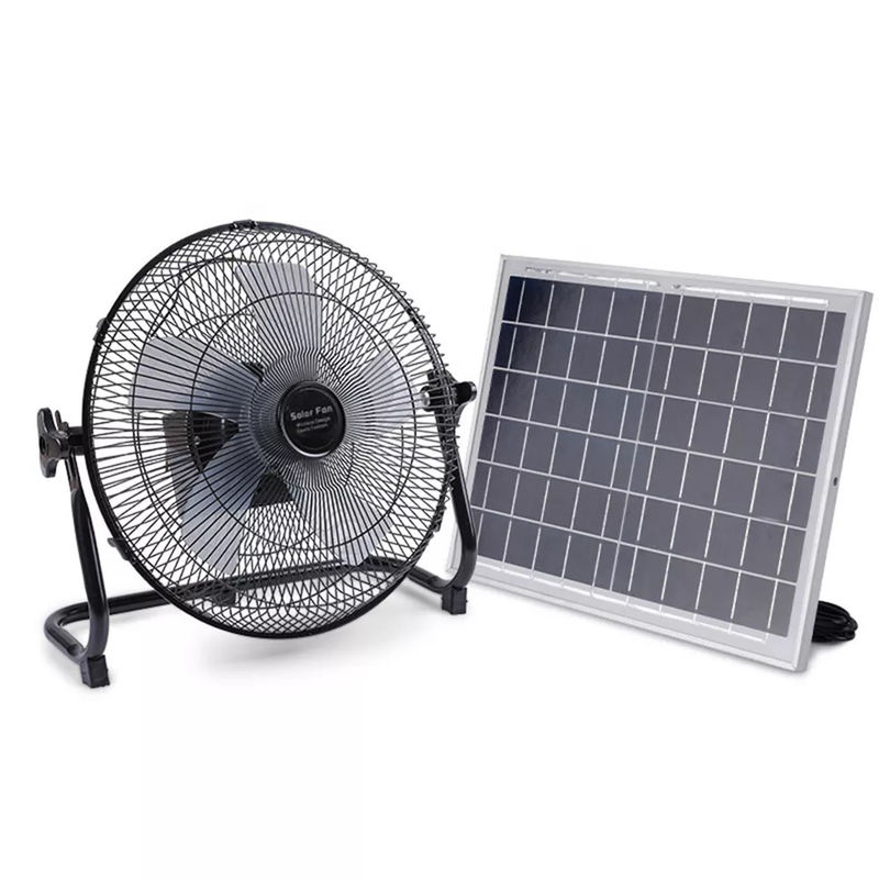 12 Inç Taşınabilir Kablosuz Solar Şarj Edilebilir Masa Fan Paneli Ev İçin Çift Girişli Powered