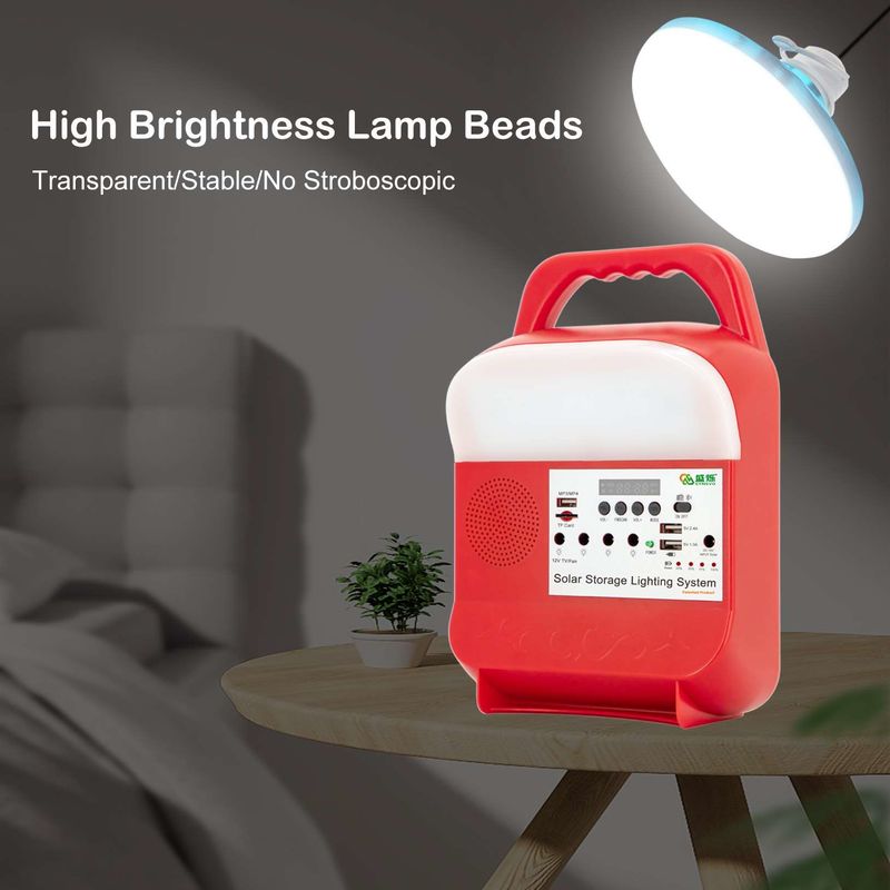 LED ile Küçük Ev Taşınabilir Mini Güneş Enerjili Tedarik Yedek Aydınlatma Enerji Sistemi