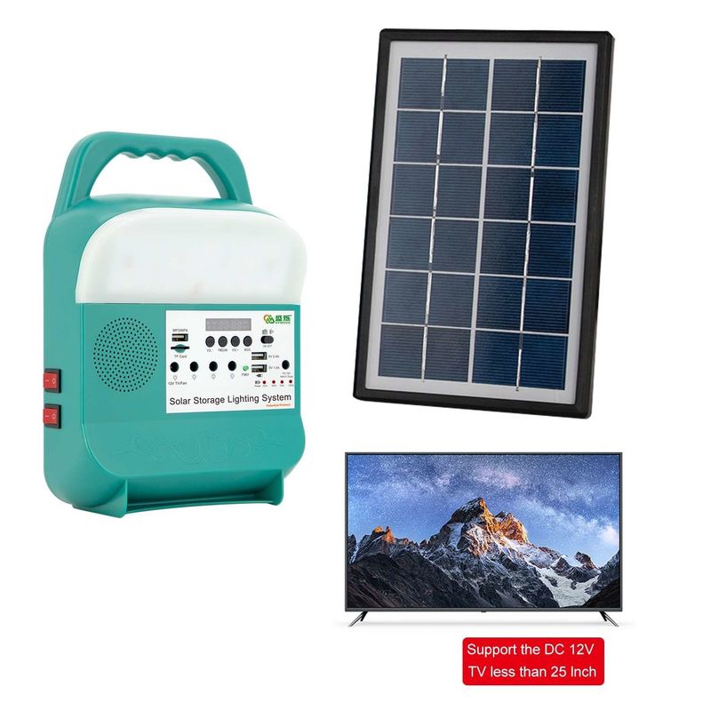 Kapalı İçin 12V Taşınabilir Ev Solar Aydınlatma Sistemi Enerji USB Şarj