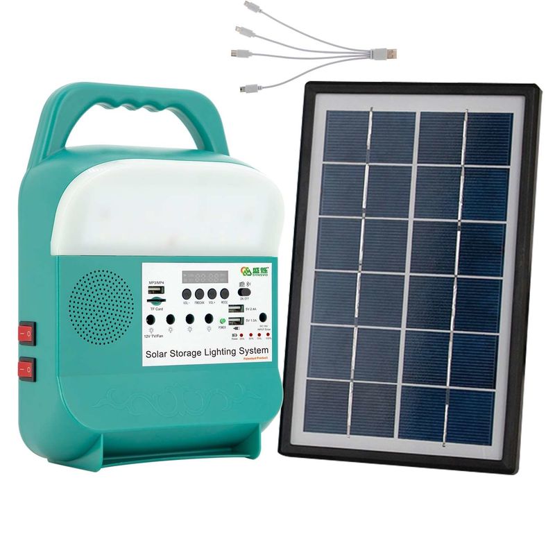 Ev İçin Radyo Blub'lu Mini Taşınabilir Küçük Güneş Jeneratörü Enerji Sistemi