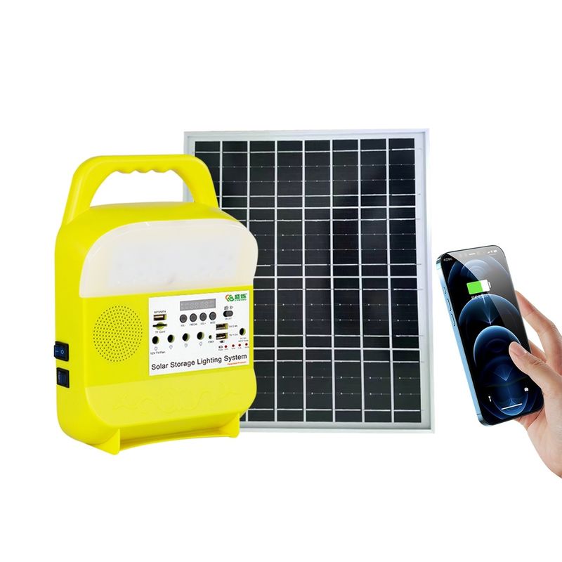 16W Solar Şarjlı Işık Güç Sistemi LED Meşale FM Radyo Açık Kamp SRE-815B