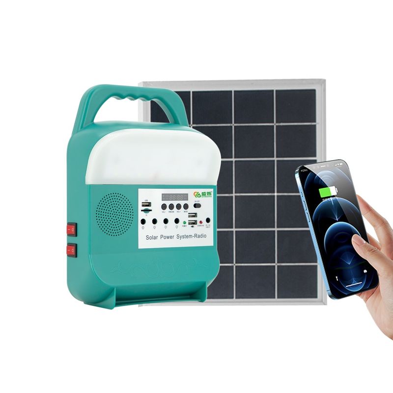 9W Güneş Enerjisi Aydınlatma Kiti LED Ampüller Duvar Taşınabilir İstasyon Telefon Şarj Cihazı SRE-689