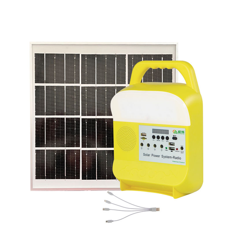 Fan ile Ev Kullanımı İçin Mini Taşınabilir Solar Şarj İstasyonu Güneş Enerjili Aydınlatma Radyolar Sistemi Kiti