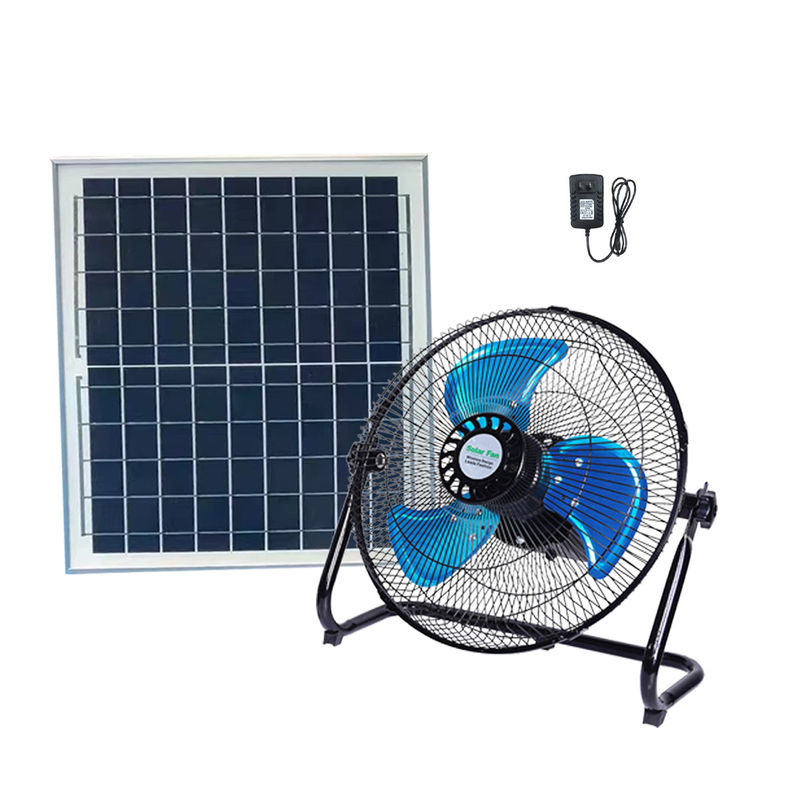 Panel ile Şarj Edilebilir 12 Hızlı 12 İnç Masalı 15W Solar Ev Aydınlatma Sistemi Fanı