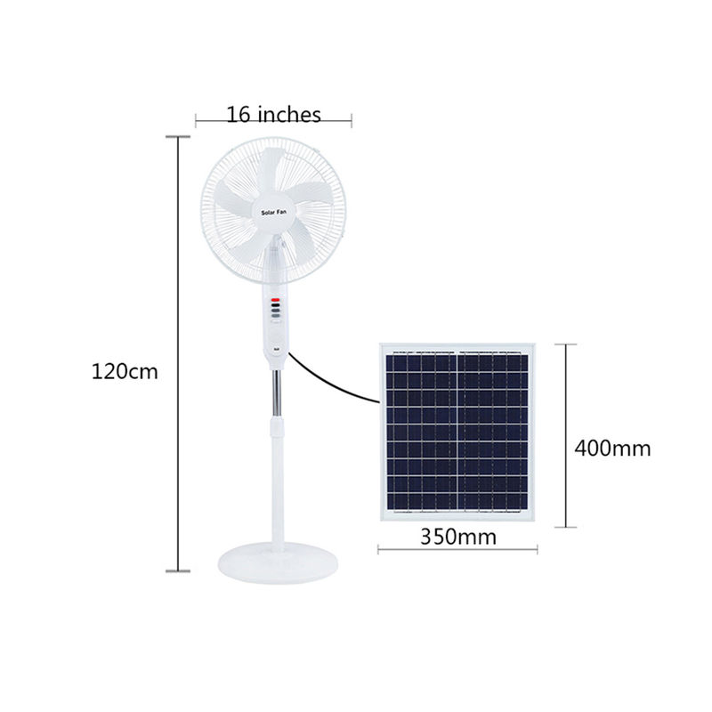 Şarj Edilebilir 25W Güneş Enerjili Dış Mekan Fanı 18650 Lityum Pil Panelli 3 Rüzgar Dişlisi