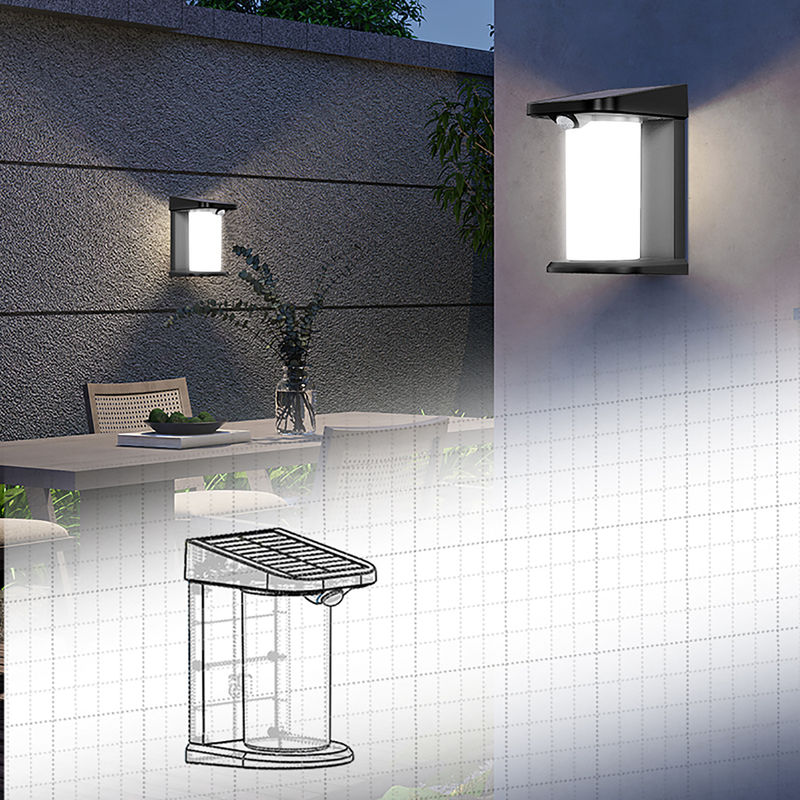 Güneş Duvar Işığı CRI 80 6000K-6500K Tarafsız Beyaz -5-50°C Dekoratif Hareket Algılayıcı Hareket Güneş Duvar Montajlı Işık
