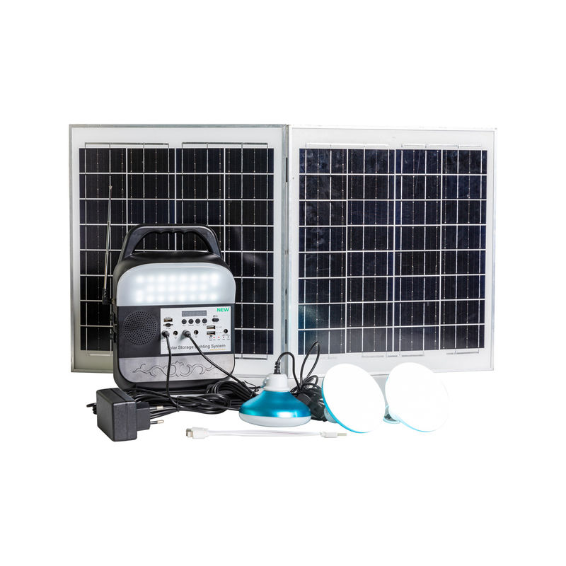 45W 16V Güneş Ev Işık Sistemi TV ve Fan Güvenilir Şebeke dışı Güç için Mini Taşınabilir 12v Dc