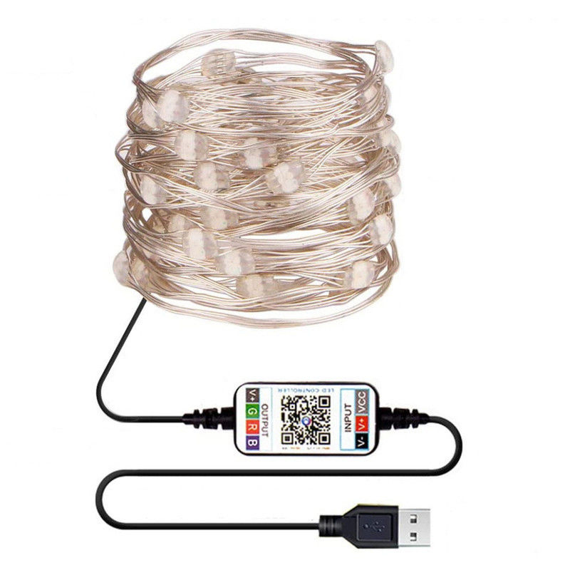IP65 USB 6lm Güneş Dekoratif Işıklar Güneş Enerjili Dize Bahçe Işıkları