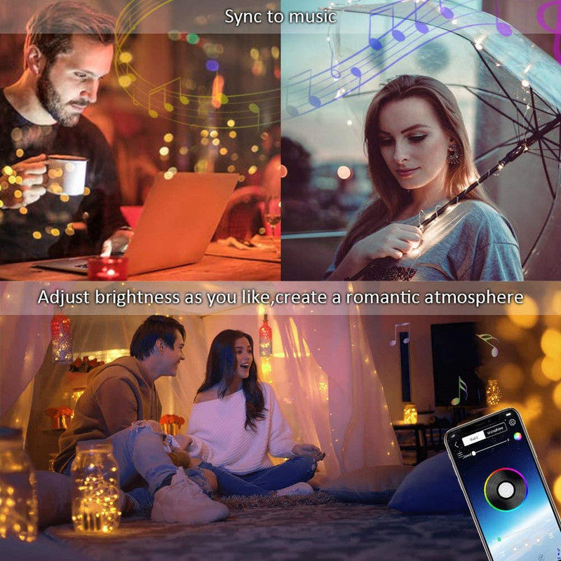 IP65 USB 6lm Güneş Dekoratif Işıklar Güneş Enerjili Dize Bahçe Işıkları