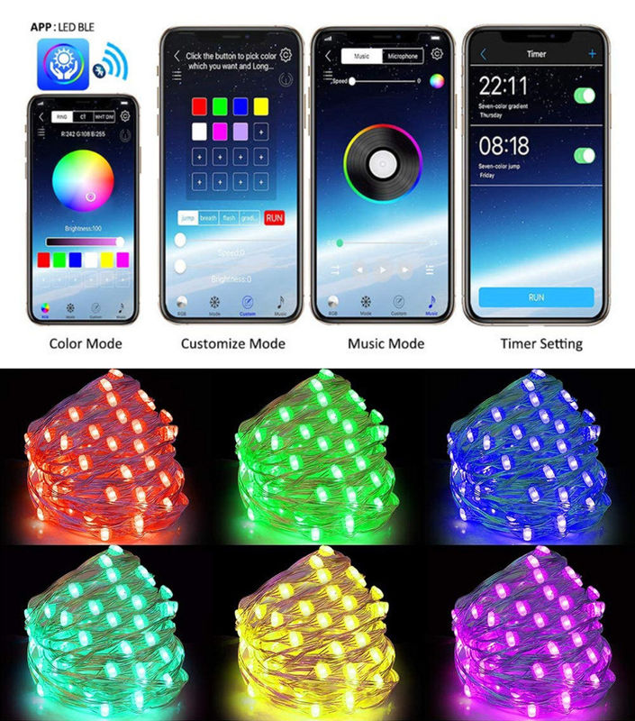 IP65 USB 6lm Güneş Dekoratif Işıklar Güneş Enerjili Dize Bahçe Işıkları