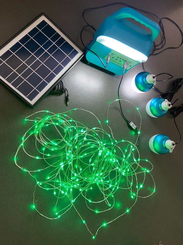 12W Güneş Paneli sistemi 4 LED Ampuller Taşınabilir Güneş Enerjisi Aydınlatma Sistemi Kitleri