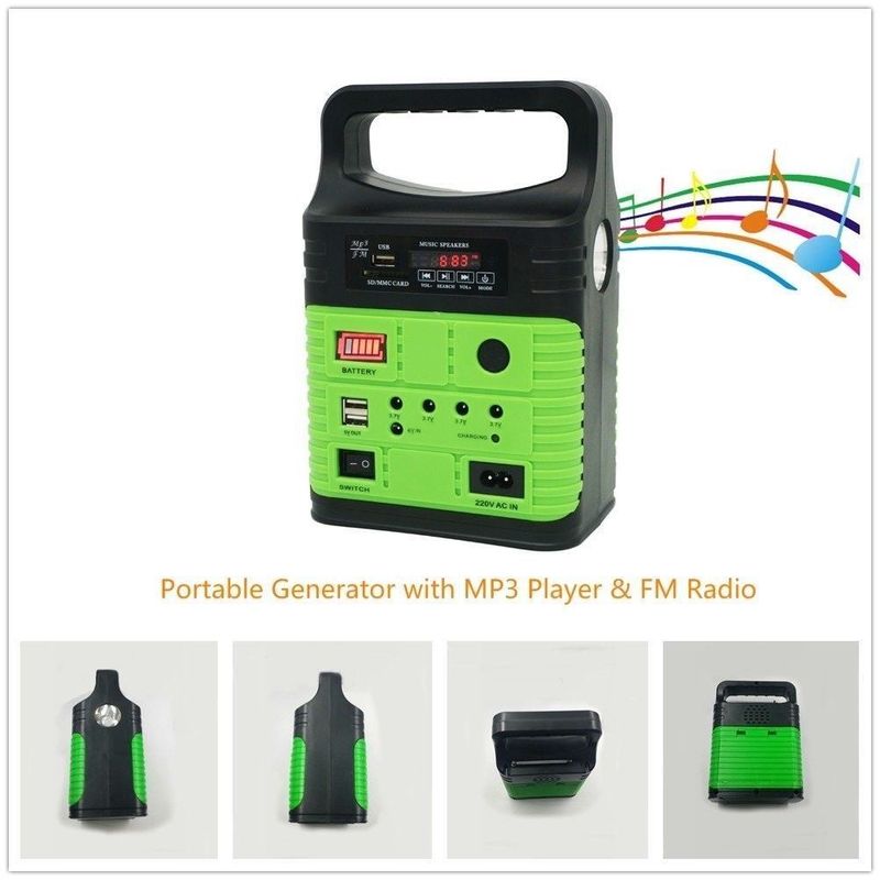 Solar FM Radyo Solar Kit Kapalı Izgara Güneş Sistemi 10W Solar Ev Işık Kiti Küresel Gündoğumu Işıkları