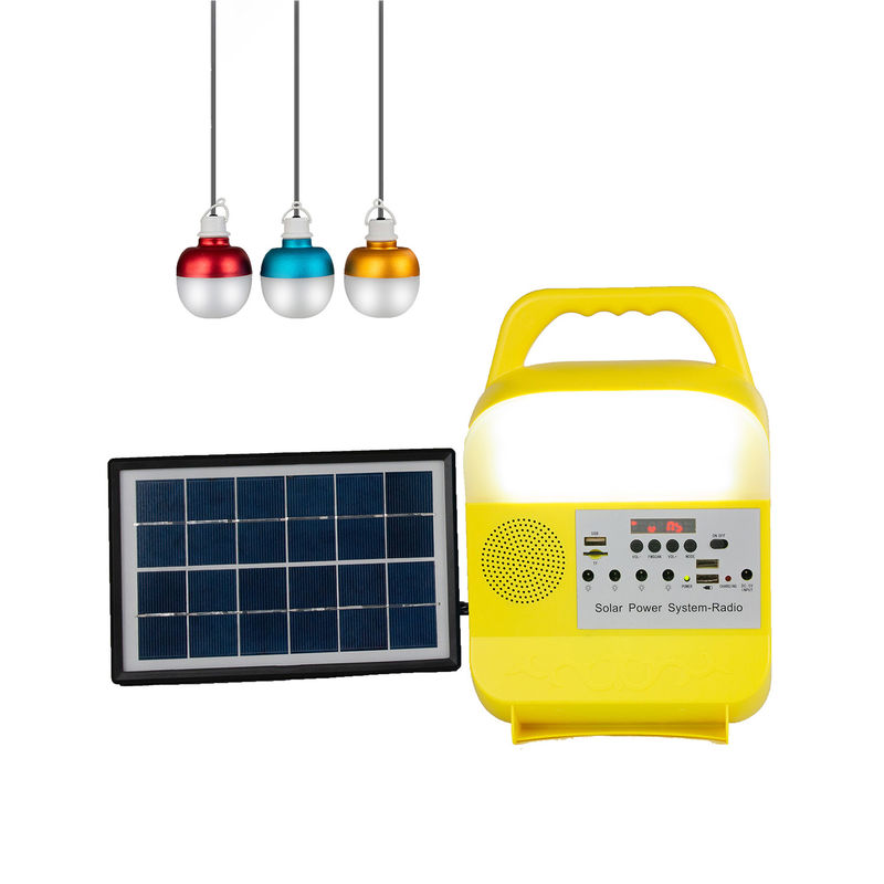12W Güneş Paneli sistemi 4 LED Ampuller Taşınabilir Güneş Enerjisi Aydınlatma Sistemi Kitleri
