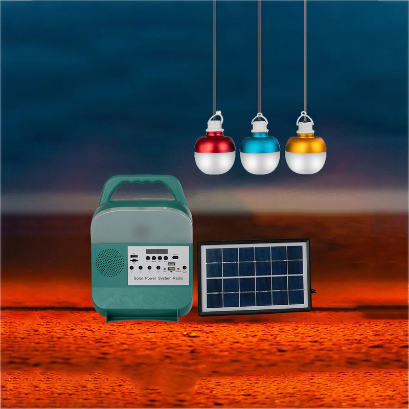 50000H 3 Işıklı Mini DC Güneş Enerjisi Sistemi 3W 6V Güneş Paneli Aydınlatma Sistemi