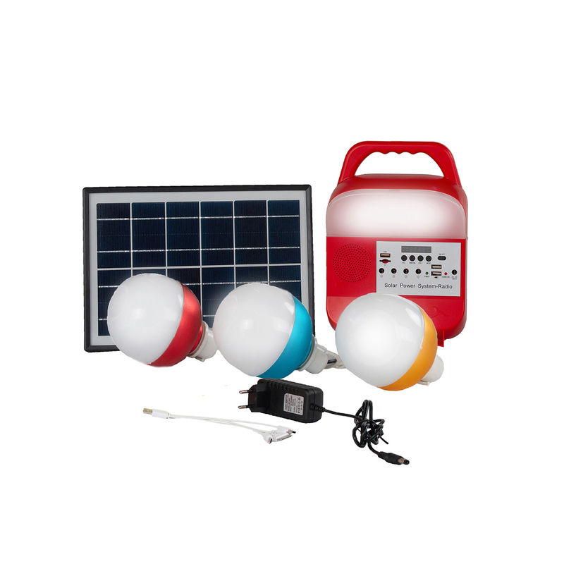 12W Güneş Paneli sistemi 4 LED Ampuller Taşınabilir Güneş Enerjisi Aydınlatma Sistemi Kitleri