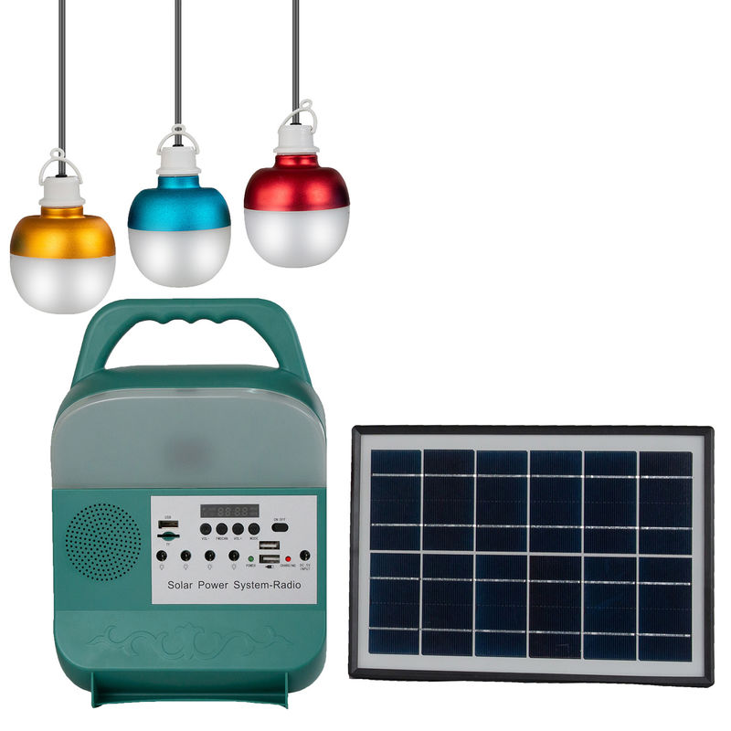 12W Güneş Paneli sistemi 4 LED Ampuller Taşınabilir Güneş Enerjisi Aydınlatma Sistemi Kitleri