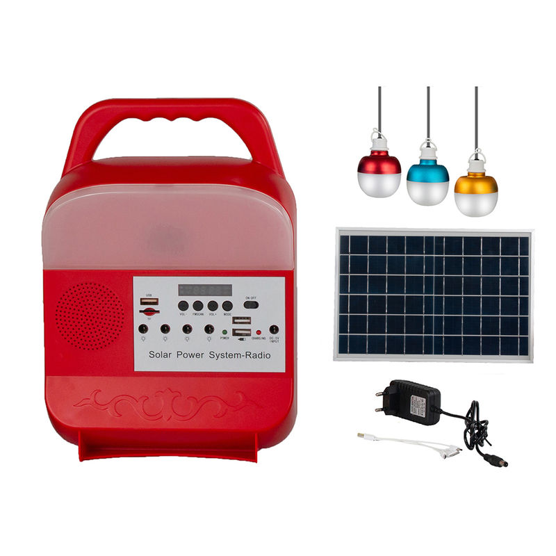 12W Güneş Paneli sistemi 4 LED Ampuller Taşınabilir Güneş Enerjisi Aydınlatma Sistemi Kitleri