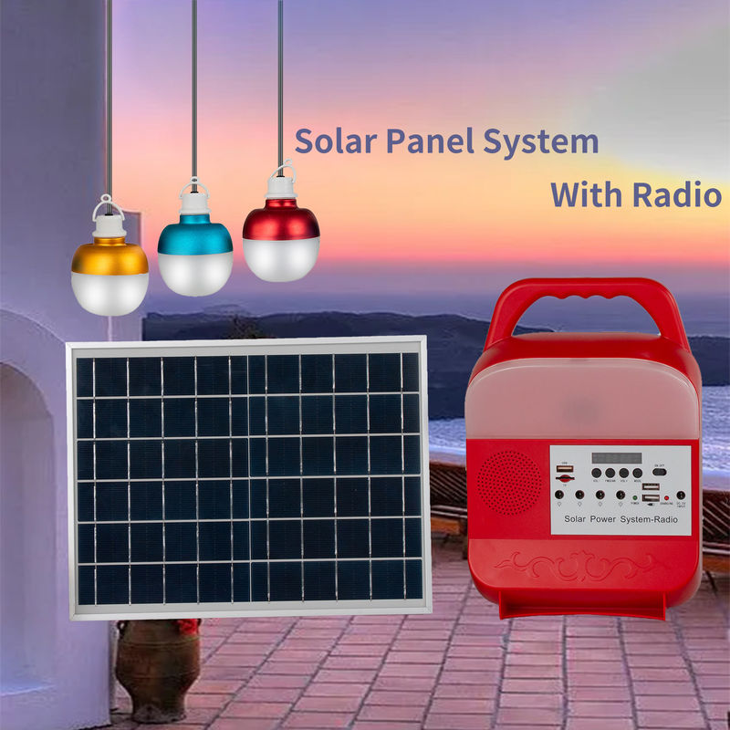 Şarj Edilebilir Pil 9W LED 3 Ampul Güneş Sistemi IP65 Ev İçin Güneş Paneli Işığı