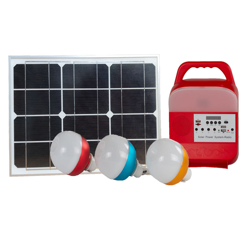 ISO 15W Güneş Enerjisi Bankası LED Işıkları Mono Kristal Hücre Kapalı Izgara Güneş Aydınlatma Kiti