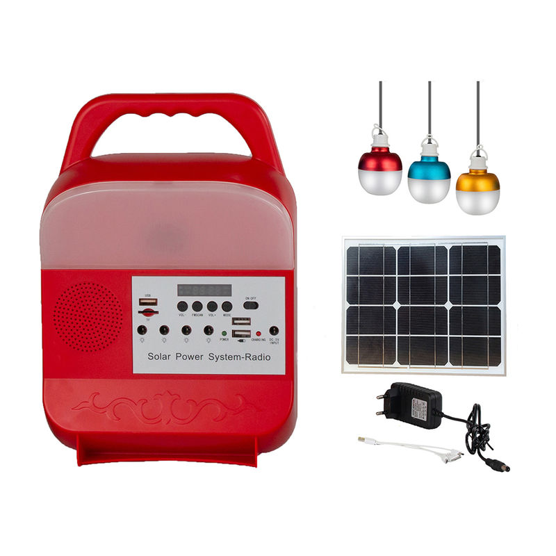 ISO 15W Güneş Enerjisi Bankası LED Işıkları Mono Kristal Hücre Kapalı Izgara Güneş Aydınlatma Kiti