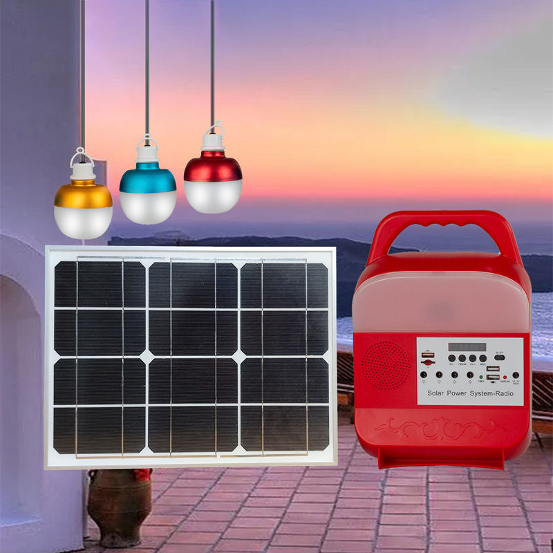 ISO 15W Güneş Enerjisi Bankası LED Işıkları Mono Kristal Hücre Kapalı Izgara Güneş Aydınlatma Kiti