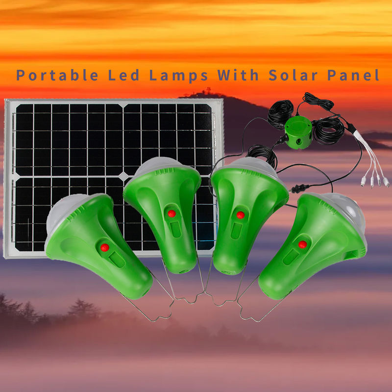 Led Işık Güneş Enerjisi Kiti Güneş Paneli Şarj Ev Aydınlatma Sistemi 4 Lambalı Güç Kapalı Kiti