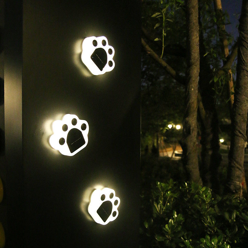 5000K 70lm Solar Dekoratif Işıklar Fişli Kedi Paw Print Solar Çim Lambası