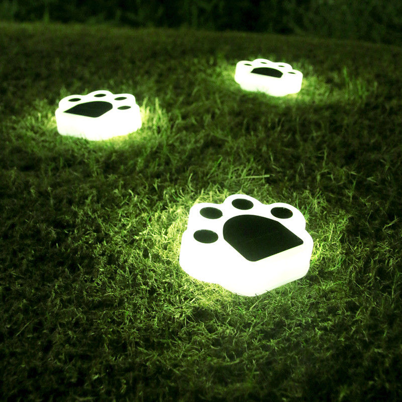 5000K 70lm Solar Dekoratif Işıklar Fişli Kedi Paw Print Solar Çim Lambası