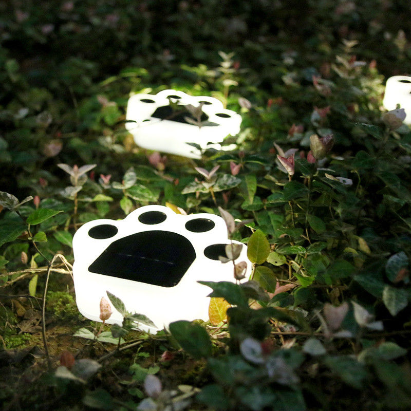 5000K 70lm Solar Dekoratif Işıklar Fişli Kedi Paw Print Solar Çim Lambası