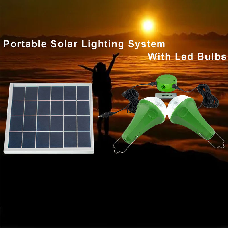 Mono Güneş Paneli ile CE ROHS 10W 5V 2pcs * 3W Ampul Güneş Işık Kitleri