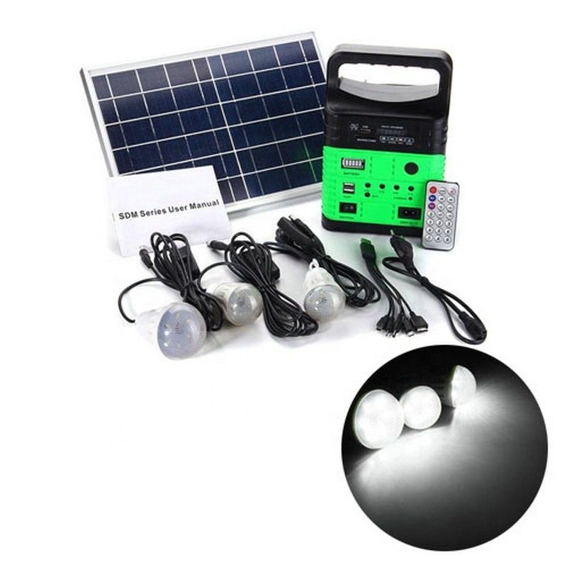 Açık Güneş Enerjisi Paneli Taşınabilir 3 Ampuller Açık Bahçe LED Işık Güneş Enerjisi Paneli Aydınlatma Sistemi Kiti