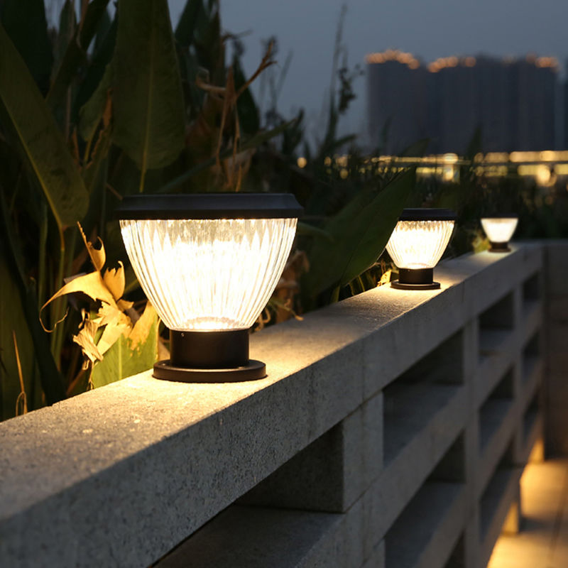 Bahçe LED Solar Açık Su Geçirmez Dekorasyon Hepsi Bir Arada Lamba Sütun Işığı