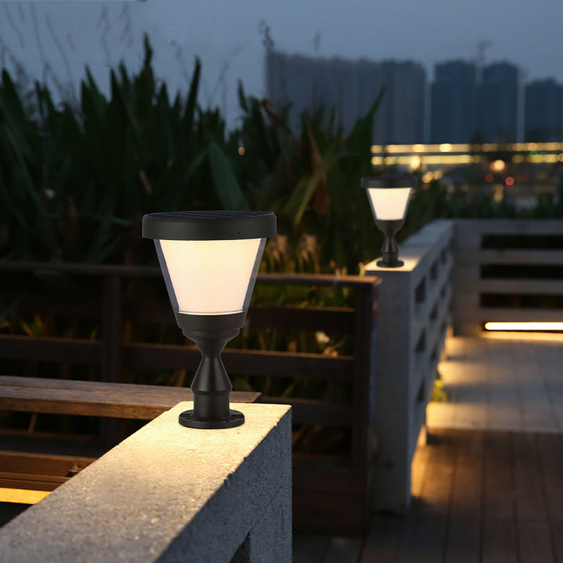 Açık Güneş Çit Ana Kapı Sütunu 3.2V LED Direk Işıkları Bahçe Dekoru