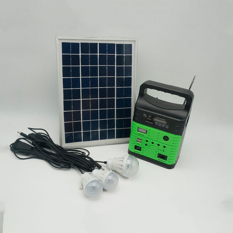 Dahili FM Radyo MP3 Mini Açık Kamp ile 7500mah Taşınabilir Güneş Enerjisi Sistemi Kiti