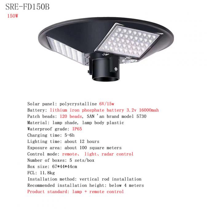 Yuvarlak UFO Güneş Işığı Su Geçirmez IP65 150W 250W 2