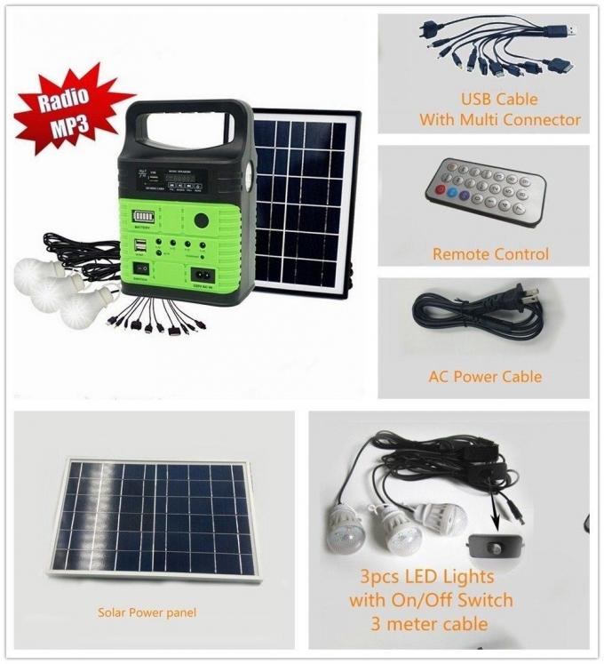 Solar FM Radyo Solar Kit Kapalı Izgara Güneş Sistemi 10W Solar Ev Işık Kiti Küresel Gündoğumu Işıkları 7
